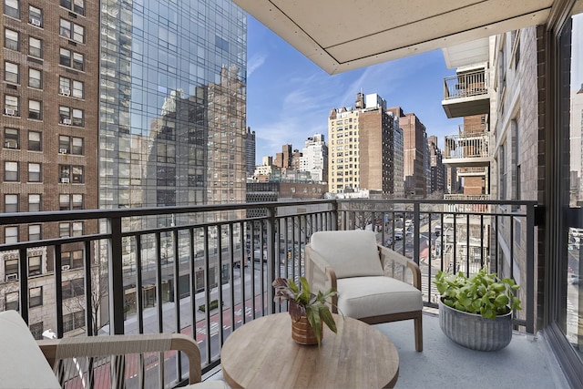 balcony with a city view