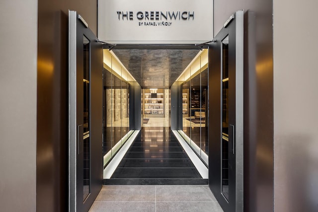 125 Greenwich St Unit 38B, New York City, NY 10006 - hall featuring tile patterned floors