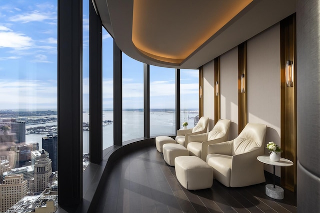 125 Greenwich St Unit 38B, New York City, NY 10006 - sunroom featuring a water view and a view of city