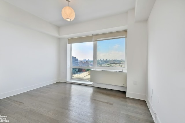 unfurnished room featuring hardwood / wood-style flooring