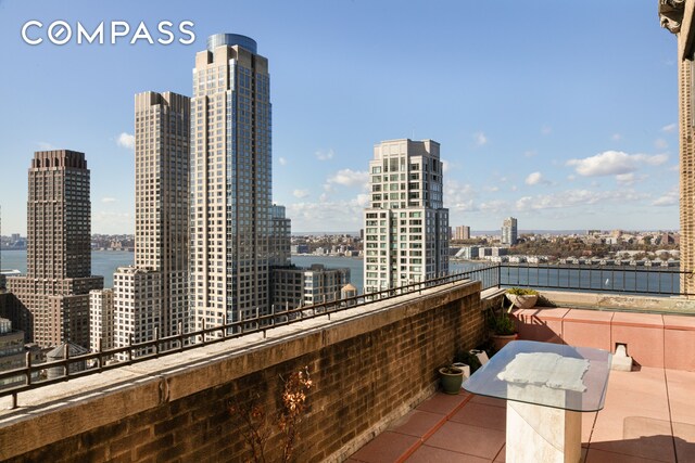 balcony featuring a view of city