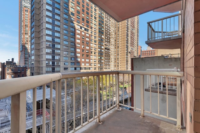 balcony with a view of city