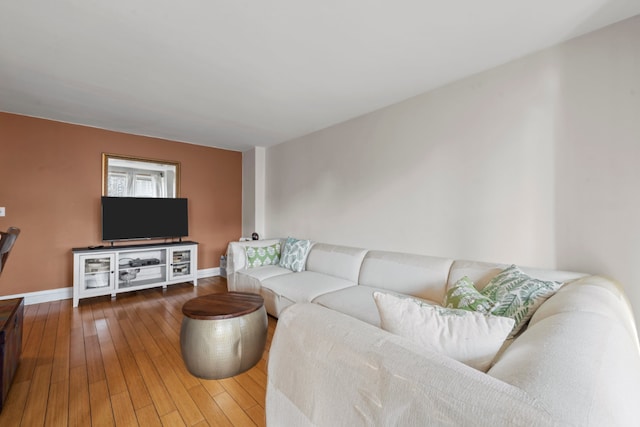 living room with hardwood / wood-style floors