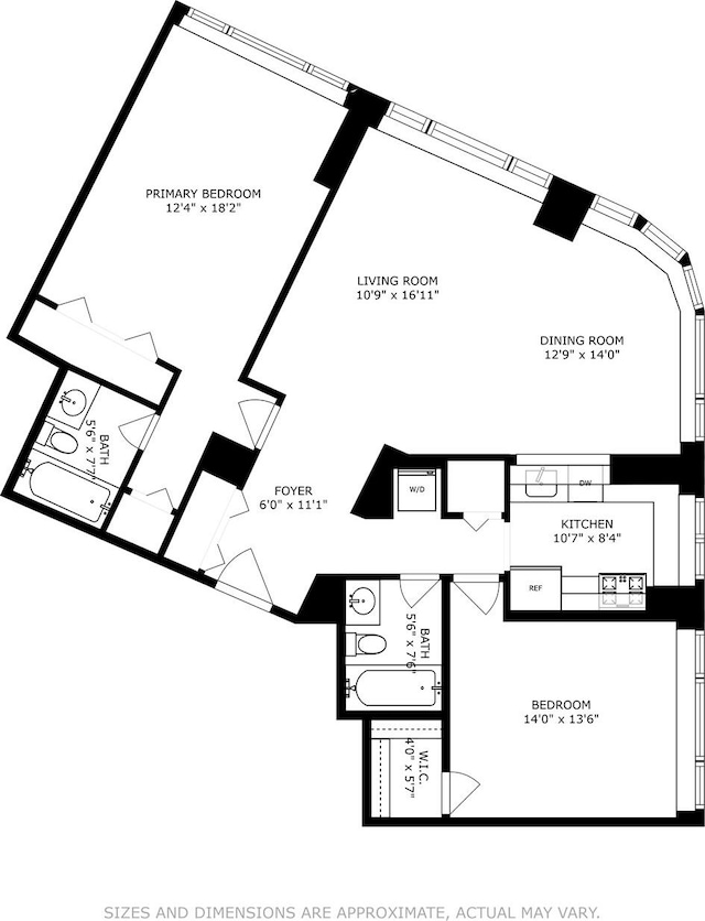 2000 Broadway Unit 11F, New York City, NY 10023 - view of room layout