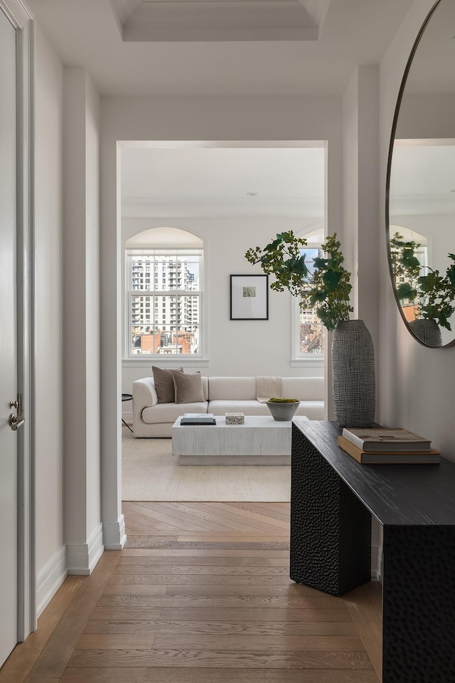 320 E 82nd Street Penthouse, New York City, NY 10028 - hallway featuring hardwood / wood-style flooring and baseboards