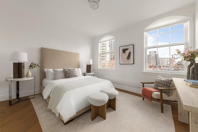 bedroom featuring light wood-type flooring