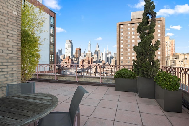 view of patio featuring a view of city