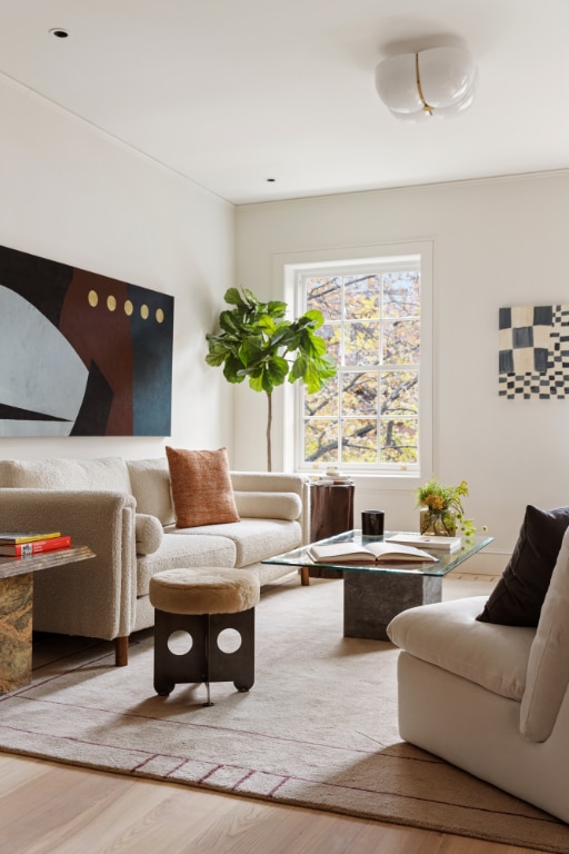 living room with wood-type flooring