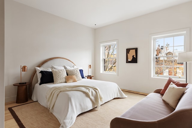 bedroom featuring light hardwood / wood-style flooring