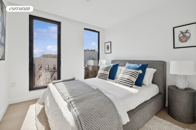 bedroom featuring light hardwood / wood-style floors