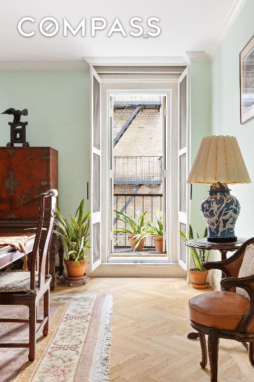 entrance foyer featuring french doors