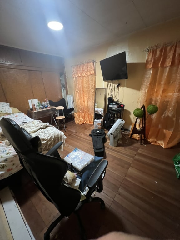 living room with hardwood / wood-style floors