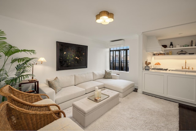 5 Tudor City Place Penthouse7, New York City, NY 10017 - living area featuring a wall unit AC and ornamental molding
