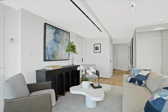 living room featuring light hardwood / wood-style floors