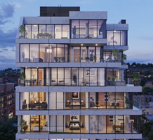 view of back house at dusk