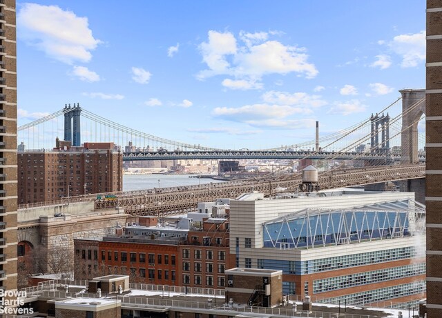 property's view of city featuring a water view