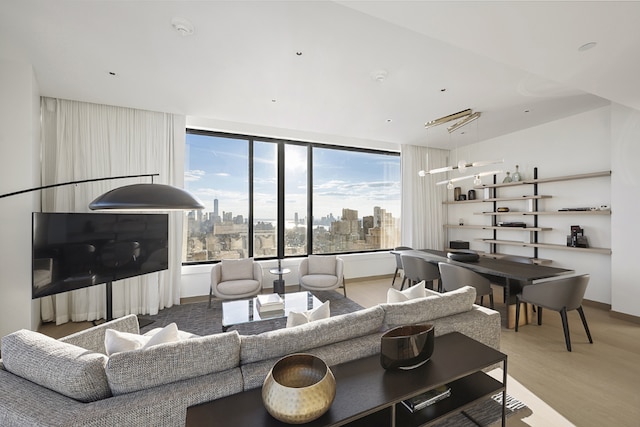 living room featuring hardwood / wood-style floors