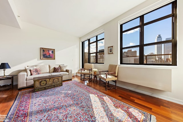 living room featuring hardwood / wood-style flooring