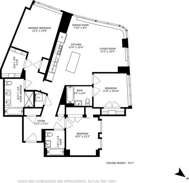285 W 110th St Unit 2A, New York City, NY 10026 - room layout