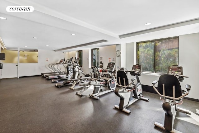 300 Rector Pl Unit 8Lm, New York City, NY 10280 - workout area featuring recessed lighting