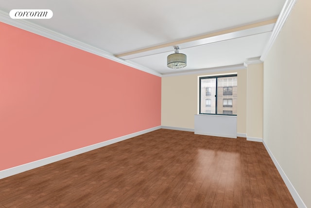 300 Rector Pl Unit 8Lm, New York City, NY 10280 - empty room with wood-type flooring, baseboards, and ornamental molding