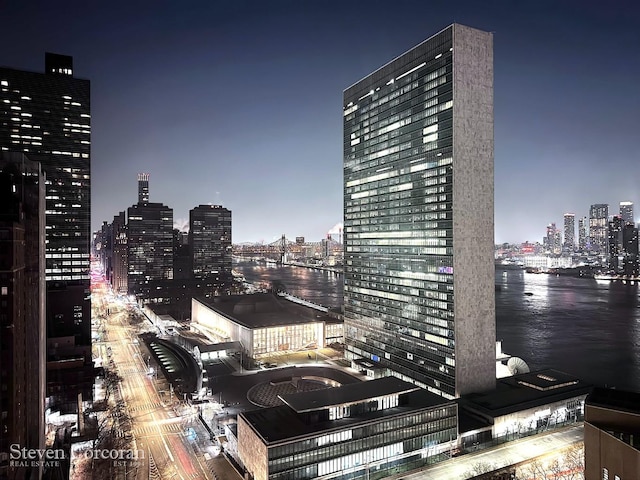 5 Tudor City Pl Unit 1739, New York City, NY 10017 - city view with a view of city lights and a large body of water