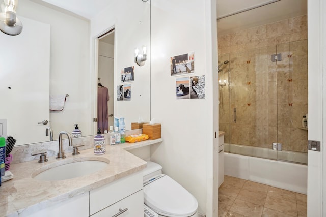 301 W 57th St Unit 40B, New York City, NY 10019 - full bath with vanity, bath / shower combo with glass door, and toilet