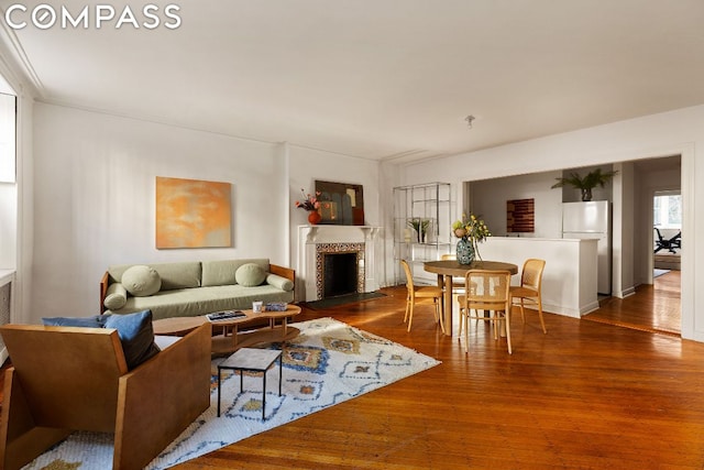 living room featuring hardwood / wood-style floors