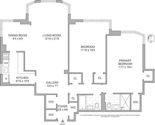 440 E 56th St Unit 8C, New York City, NY 10022 - view of room layout