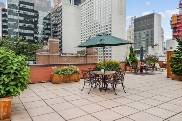 view of patio / terrace with a view of city