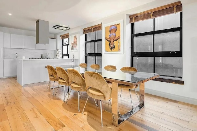 dining room featuring light hardwood / wood-style floors