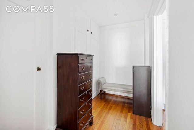 hallway featuring hardwood / wood-style flooring