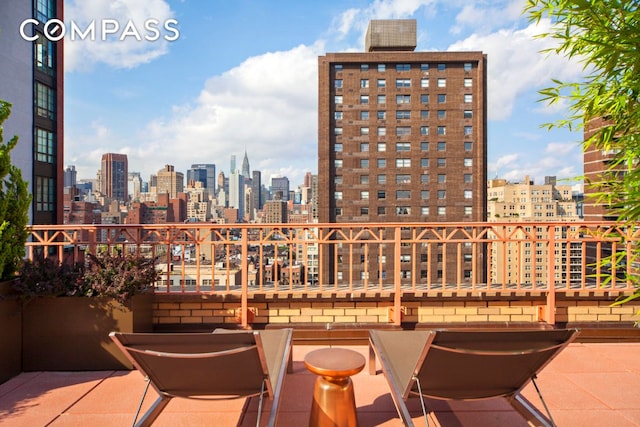 view of patio / terrace featuring a view of skyline