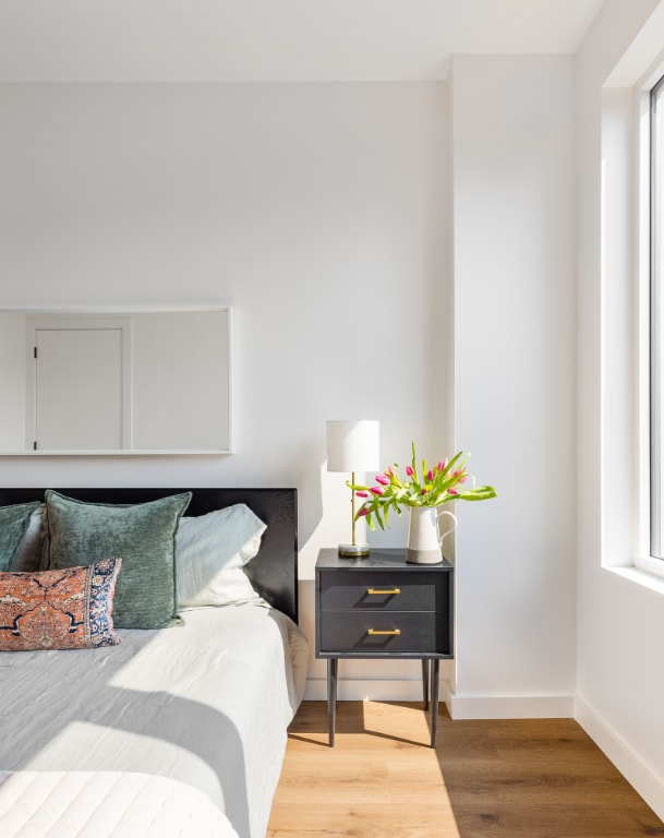 bedroom featuring hardwood / wood-style flooring