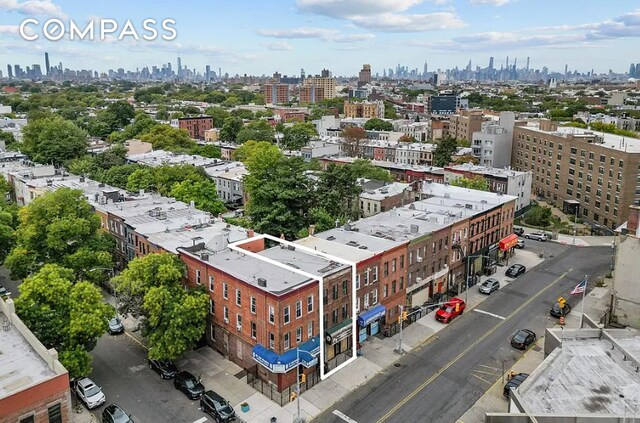 aerial view featuring a view of city