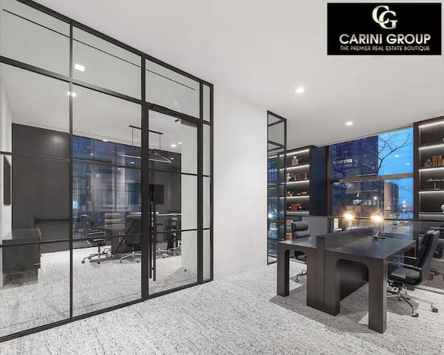 845 United Nations Plz Unit 36C, New York City, NY 10017 - carpeted office space featuring expansive windows and recessed lighting