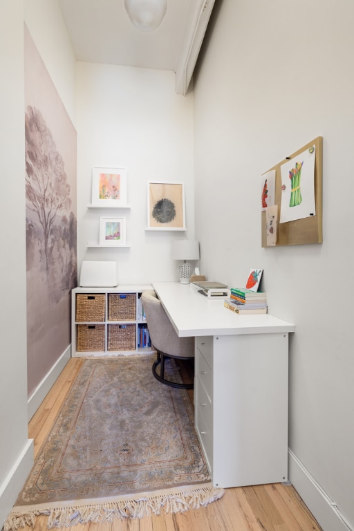 office featuring hardwood / wood-style flooring