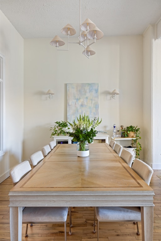 unfurnished dining area with a textured ceiling, light hardwood / wood-style floors, and plenty of natural light