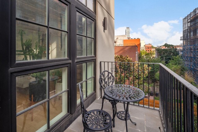 balcony with a view of city