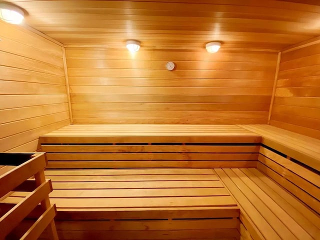 view of sauna