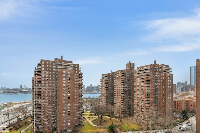 city view with a water view