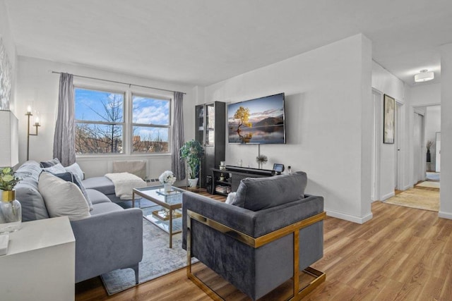 living room featuring hardwood / wood-style flooring