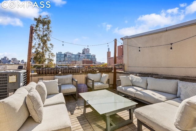 view of patio featuring an outdoor hangout area