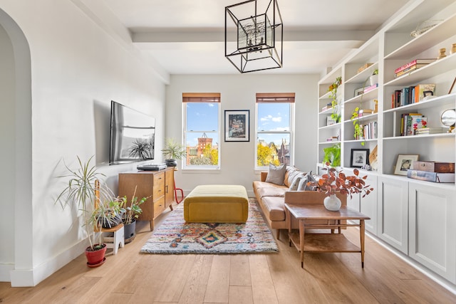 sitting room featuring light wood-type flooring