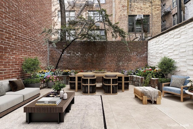 view of patio / terrace featuring an outdoor living space