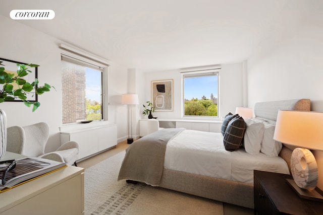 bedroom with visible vents