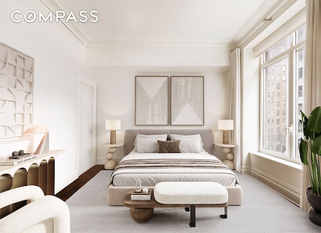20 E End Ave Unit 4C, New York City, NY 10028 - bedroom featuring ornamental molding and baseboards