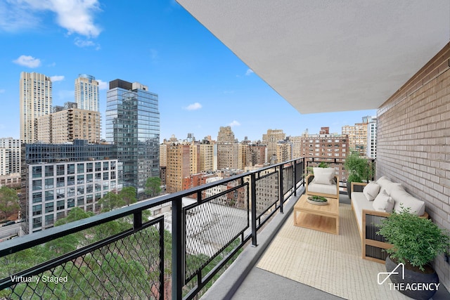 balcony with a view of city