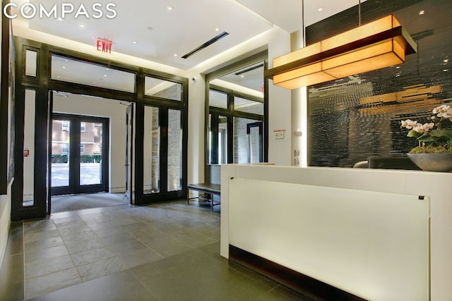 reception area with french doors