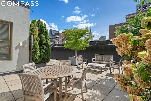 view of patio with an outdoor hangout area